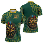 First Nations NAIDOC Week 2026 Fiery Darts Zipper Polo Shirt National Colors Aboriginal Arts