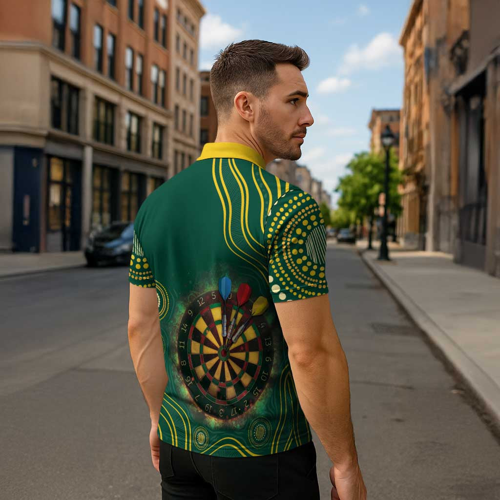 First Nations NAIDOC Week 2026 Fiery Darts Zipper Polo Shirt National Colors Aboriginal Arts