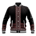 Maori Taniko Patterns Baseball Jacket Brown Niho Taniwha Mix Paatiki Motifs