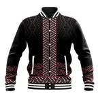 Maori Taniko Patterns Baseball Jacket Brown Niho Taniwha Mix Paatiki Motifs