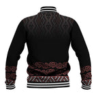 Maori Taniko Patterns Baseball Jacket Brown Niho Taniwha Mix Paatiki Motifs