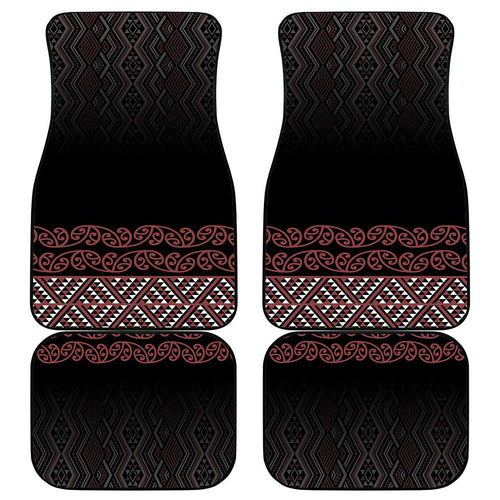 Maori Taniko Patterns Car Mats Brown Niho Taniwha Mix Paatiki Motifs