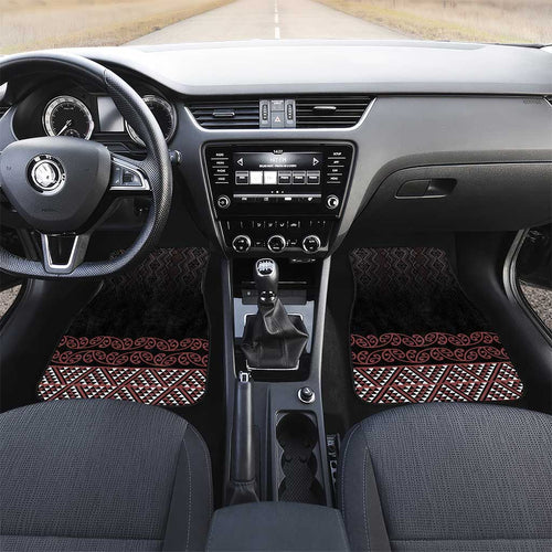 Maori Taniko Patterns Car Mats Brown Niho Taniwha Mix Paatiki Motifs