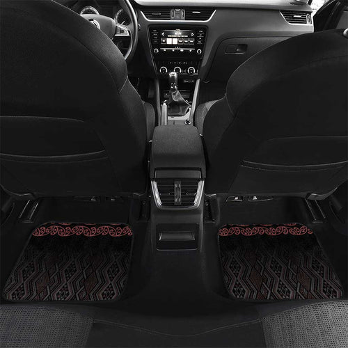 Maori Taniko Patterns Car Mats Brown Niho Taniwha Mix Paatiki Motifs