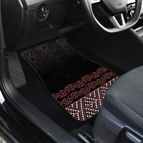 Maori Taniko Patterns Car Mats Brown Niho Taniwha Mix Paatiki Motifs