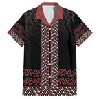 Maori Taniko Patterns Family Matching Long Sleeve Bodycon Dress and Hawaiian Shirt Brown Niho Taniwha Mix Paatiki Motifs