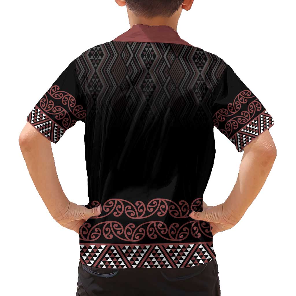 Maori Taniko Patterns Family Matching Short Sleeve Bodycon Dress and Hawaiian Shirt Brown Niho Taniwha Mix Paatiki Motifs