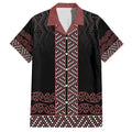Maori Taniko Patterns Family Matching Summer Maxi Dress and Hawaiian Shirt Brown Niho Taniwha Mix Paatiki Motifs