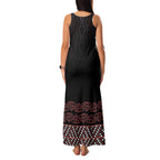 Maori Taniko Patterns Family Matching Tank Maxi Dress and Hawaiian Shirt Brown Niho Taniwha Mix Paatiki Motifs