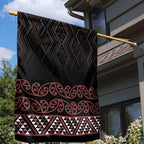 Maori Taniko Patterns Garden Flag Brown Niho Taniwha Mix Paatiki Motifs