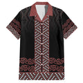 Maori Taniko Patterns Hawaiian Shirt Brown Niho Taniwha Mix Paatiki Motifs