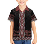 Maori Taniko Patterns Hawaiian Shirt Brown Niho Taniwha Mix Paatiki Motifs