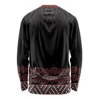 Maori Taniko Patterns Long Sleeve Shirt Brown Niho Taniwha Mix Paatiki Motifs