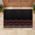 Maori Taniko Patterns Rubber Doormat Brown Niho Taniwha Mix Paatiki Motifs