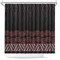 Maori Taniko Patterns Shower Curtain Brown Niho Taniwha Mix Paatiki Motifs