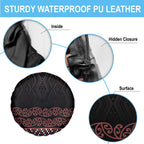 Maori Taniko Patterns Spare Tire Cover Brown Niho Taniwha Mix Paatiki Motifs