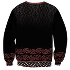 Maori Taniko Patterns Sweatshirt Brown Niho Taniwha Mix Paatiki Motifs
