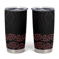 Maori Taniko Patterns Tumbler Cup Brown Niho Taniwha Mix Paatiki Motifs