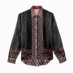 Maori Taniko Patterns Women Casual Shirt Brown Niho Taniwha Mix Paatiki Motifs