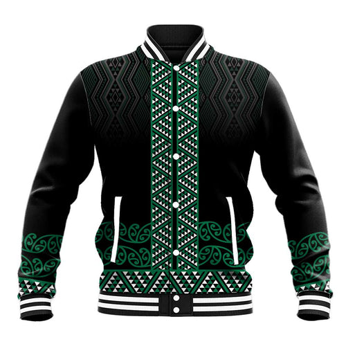 Maori Taniko Patterns Baseball Jacket Pounamu Niho Taniwha Mix Paatiki Motifs
