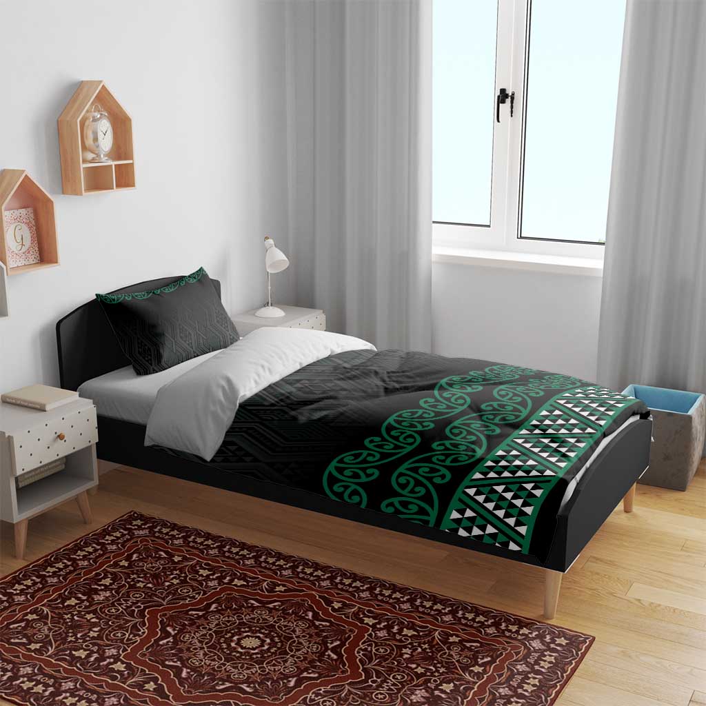 Maori Taniko Patterns Bedding Set Pounamu Niho Taniwha Mix Paatiki Motifs