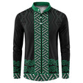 Maori Taniko Patterns Button Sweatshirt Pounamu Niho Taniwha Mix Paatiki Motifs