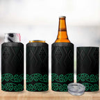 Maori Taniko Patterns 4 in 1 Can Cooler Tumbler Pounamu Niho Taniwha Mix Paatiki Motifs