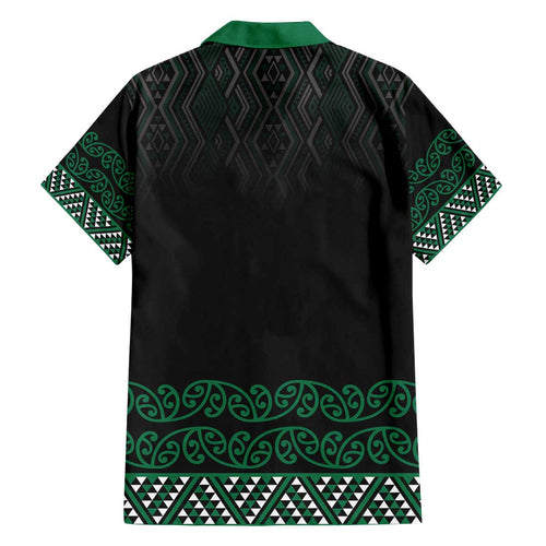 Maori Taniko Patterns Family Matching Off The Shoulder Long Sleeve Dress and Hawaiian Shirt Pounamu Niho Taniwha Mix Paatiki Motifs