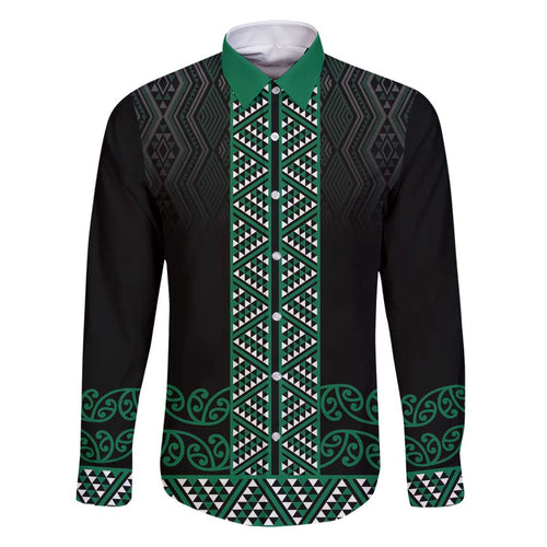 Maori Taniko Patterns Family Matching Off Shoulder Maxi Dress and Hawaiian Shirt Pounamu Niho Taniwha Mix Paatiki Motifs