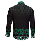 Maori Taniko Patterns Family Matching Off Shoulder Short Dress and Hawaiian Shirt Pounamu Niho Taniwha Mix Paatiki Motifs