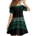 Maori Taniko Patterns Family Matching Puletasi and Hawaiian Shirt Pounamu Niho Taniwha Mix Paatiki Motifs