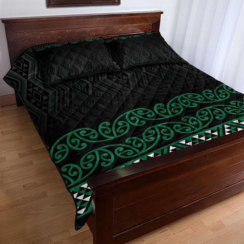 Maori Taniko Patterns Quilt Bed Set Pounamu Niho Taniwha Mix Paatiki Motifs