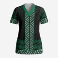 Maori Taniko Patterns Scrub Top Pounamu Niho Taniwha Mix Paatiki Motifs - Aussie Hoodie