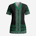 Maori Taniko Patterns Scrub Top Pounamu Niho Taniwha Mix Paatiki Motifs - Aussie Hoodie