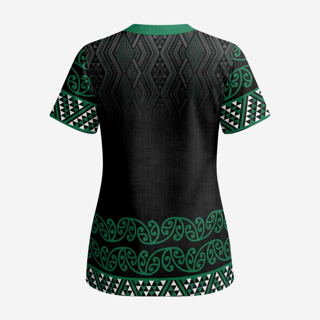 Maori Taniko Patterns Scrub Top Pounamu Niho Taniwha Mix Paatiki Motifs - Aussie Hoodie