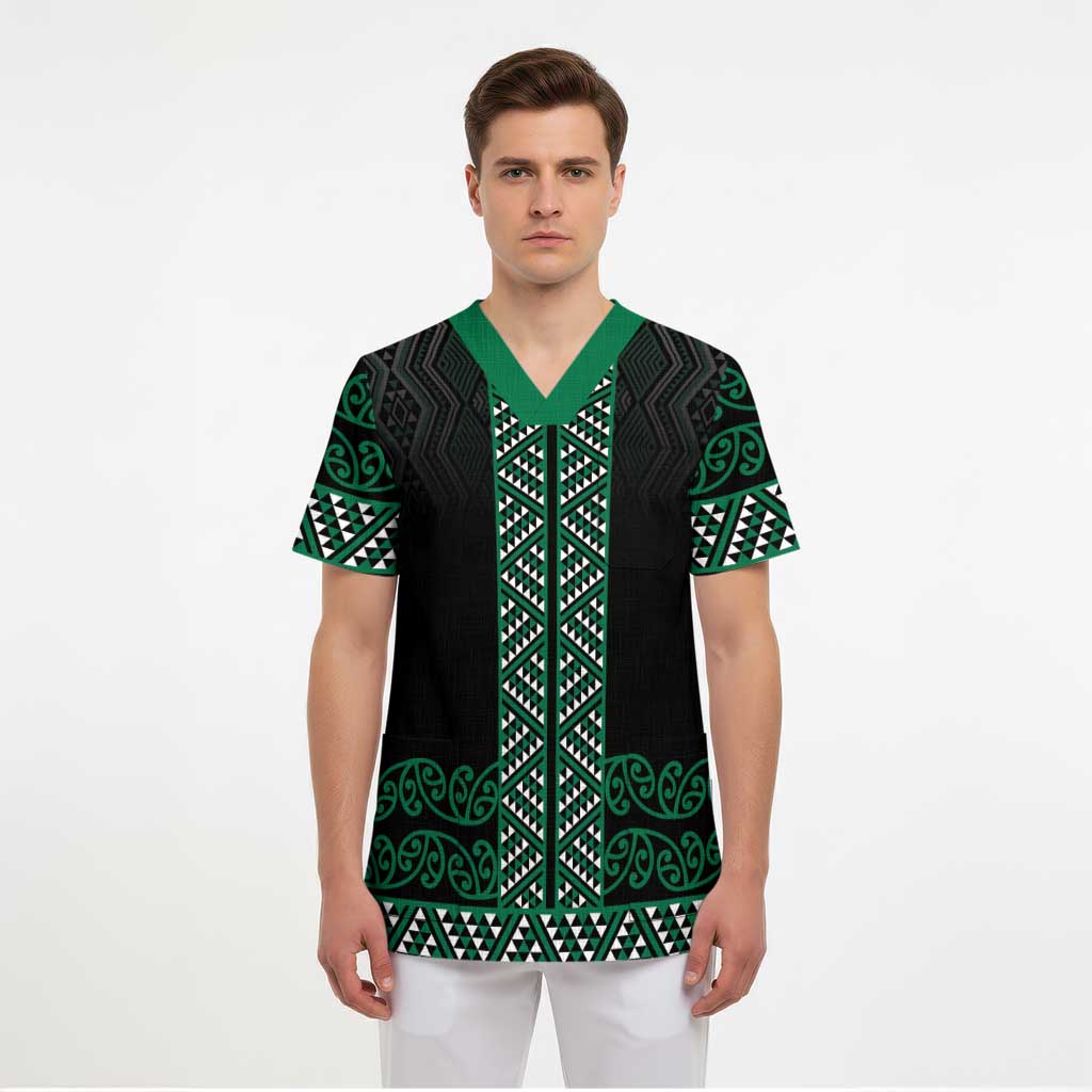 Maori Taniko Patterns Scrub Top Pounamu Niho Taniwha Mix Paatiki Motifs - Aussie Hoodie