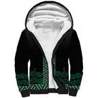 Maori Taniko Patterns Sherpa Hoodie Pounamu Niho Taniwha Mix Paatiki Motifs