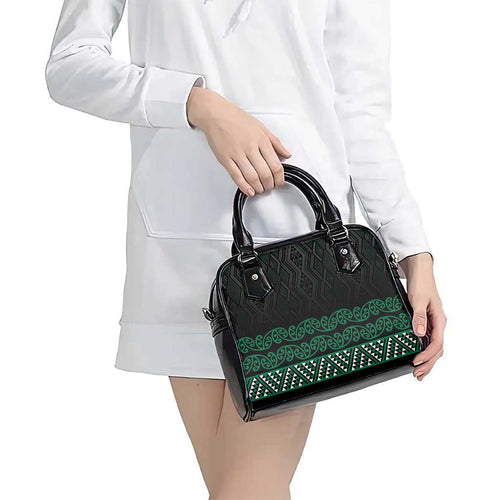 Maori Taniko Patterns Shoulder Handbag Pounamu Niho Taniwha Mix Paatiki Motifs