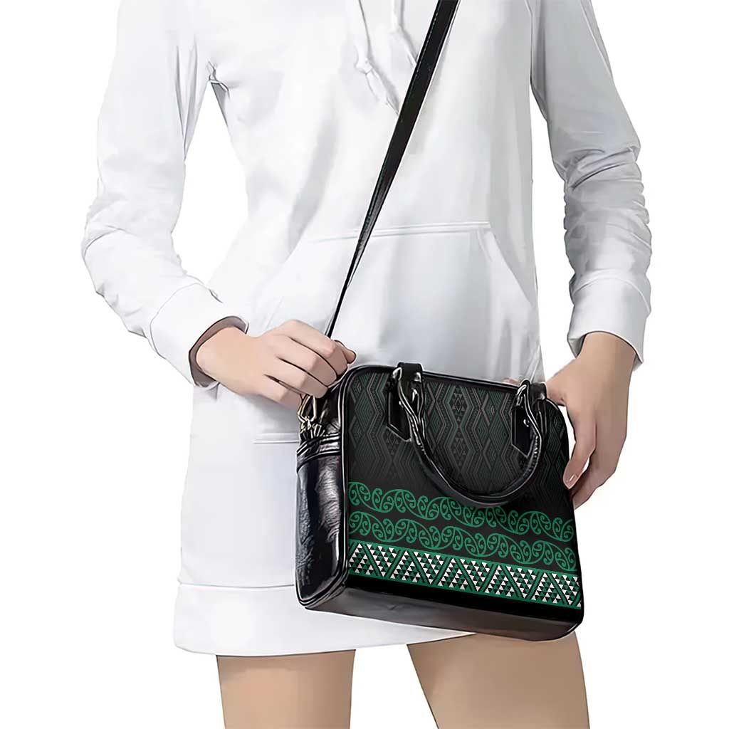 Maori Taniko Patterns Shoulder Handbag Pounamu Niho Taniwha Mix Paatiki Motifs