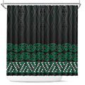 Maori Taniko Patterns Shower Curtain Pounamu Niho Taniwha Mix Paatiki Motifs