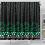Maori Taniko Patterns Shower Curtain Pounamu Niho Taniwha Mix Paatiki Motifs