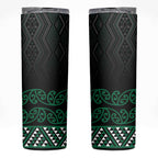 Maori Taniko Patterns Skinny Tumbler Pounamu Niho Taniwha Mix Paatiki Motifs
