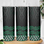 Maori Taniko Patterns Skinny Tumbler Pounamu Niho Taniwha Mix Paatiki Motifs
