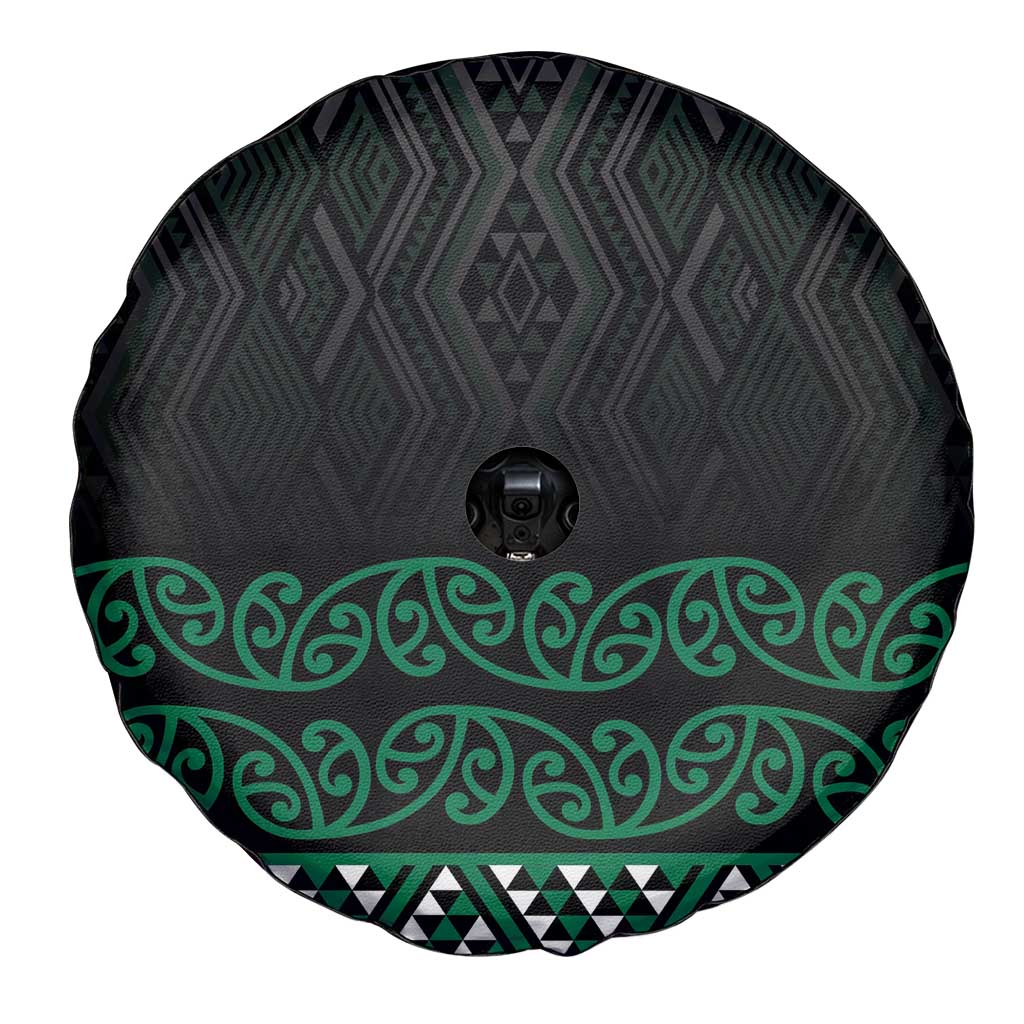 Maori Taniko Patterns Spare Tire Cover Pounamu Niho Taniwha Mix Paatiki Motifs