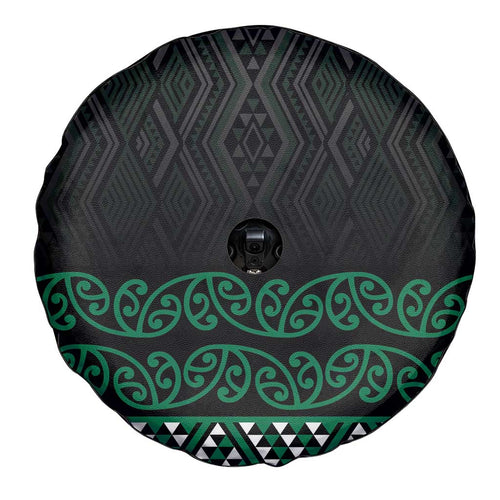 Maori Taniko Patterns Spare Tire Cover Pounamu Niho Taniwha Mix Paatiki Motifs