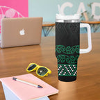 Maori Taniko Patterns Tumbler With Handle Pounamu Niho Taniwha Mix Paatiki Motifs