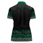 Maori Taniko Patterns Women Polo Shirt Pounamu Niho Taniwha Mix Paatiki Motifs