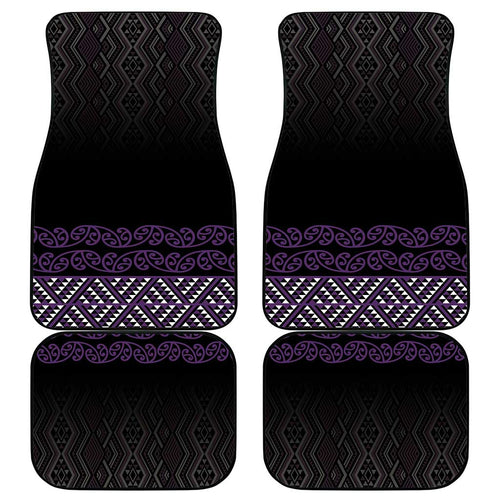 Maori Taniko Patterns Car Mats Purple Niho Taniwha Mix Paatiki Motifs
