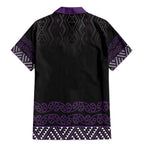 Maori Taniko Patterns Family Matching Mermaid Dress and Hawaiian Shirt Purple Niho Taniwha Mix Paatiki Motifs