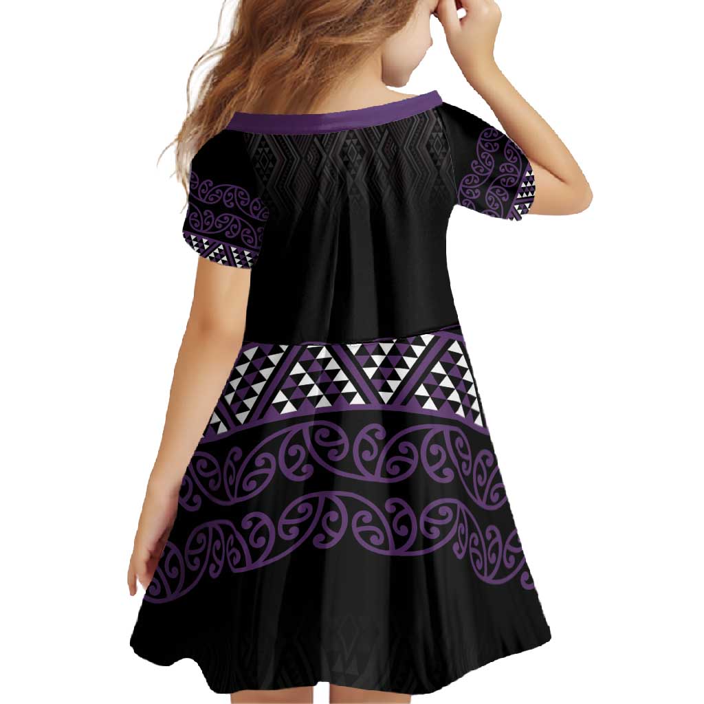 Maori Taniko Patterns Family Matching Tank Maxi Dress and Hawaiian Shirt Purple Niho Taniwha Mix Paatiki Motifs